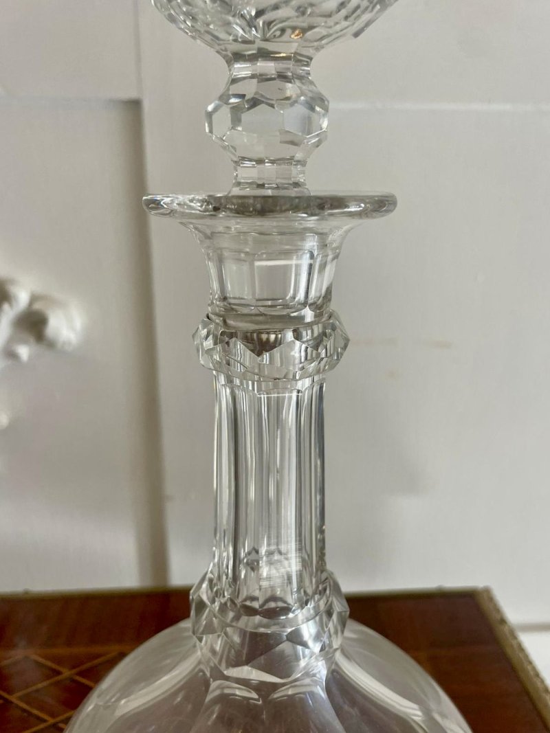 Pair of Antique Victorian Quality Cut Glass Decanters - Image 4